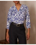 Bedruckte königsblaue Bluse Paddy Bl