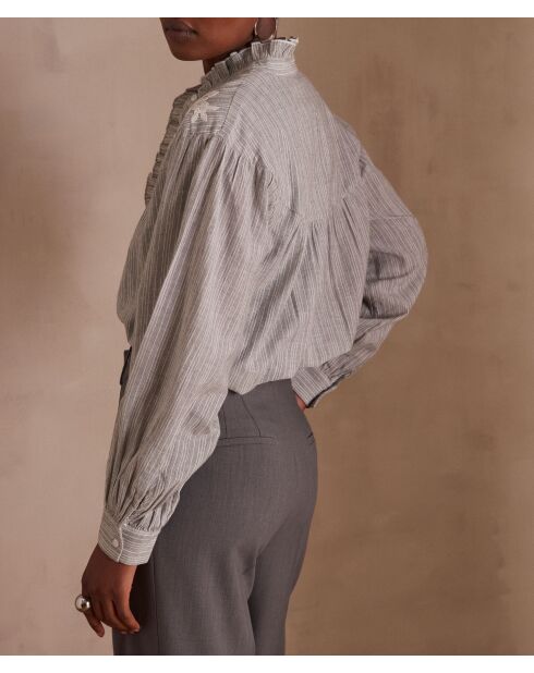 Camicetta ricamata grigio chiaro Pure Bl