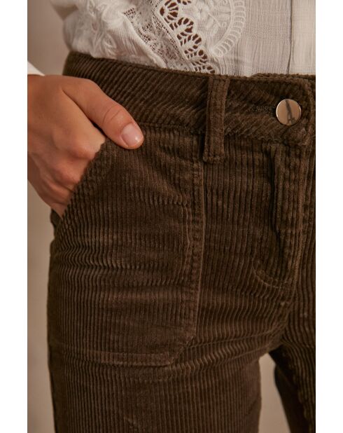 Kaki fluwelen broek Nalla P