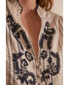 Perrine Bl cremefarbene Stickbluse