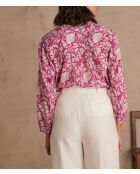 Caren Bl Imp dunkelfuchsiafarbene Bluse