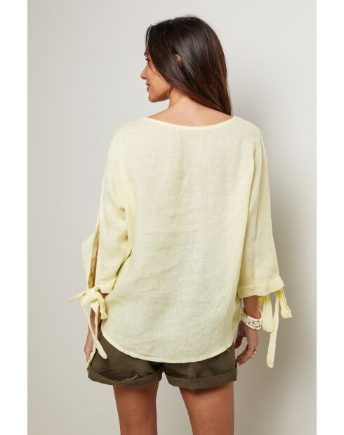 Gelbes Top Daphne aus 100% Leinen