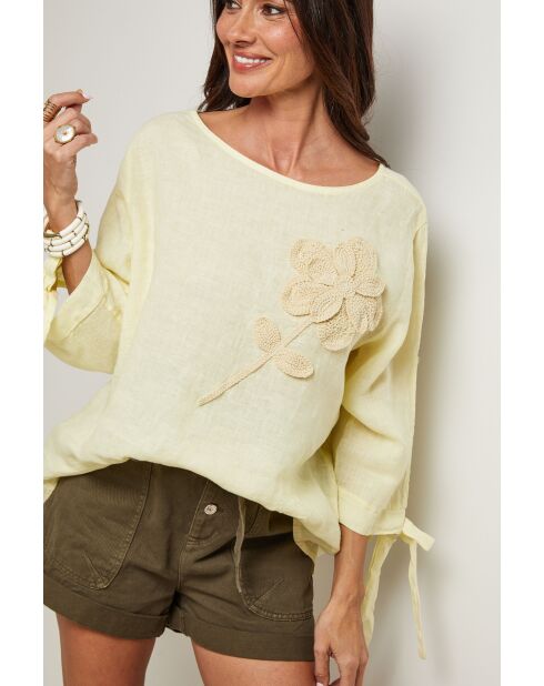 Gelbes Top Daphne aus 100% Leinen