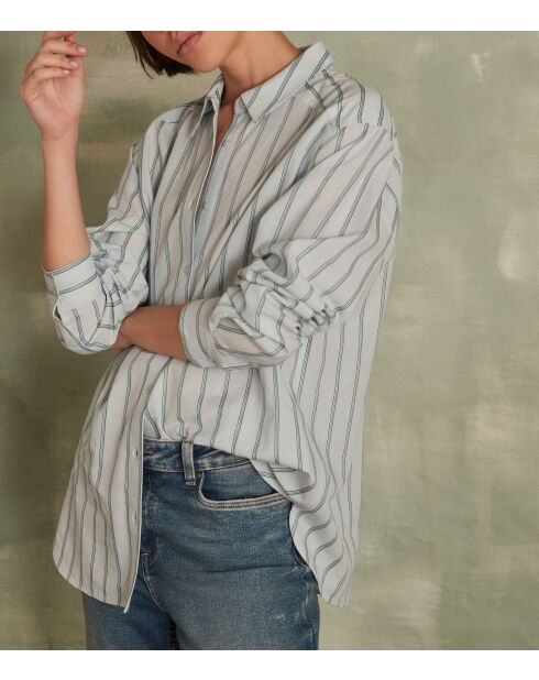 Chemisier Thomas bis Ch rayure emeraude clair