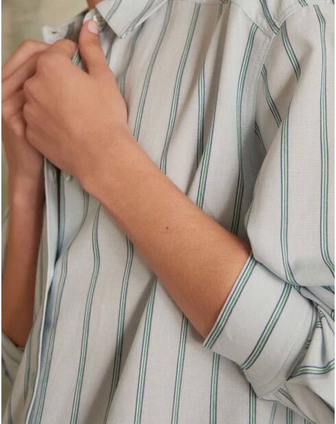 Chemisier Thomas bis Ch rayure emeraude clair