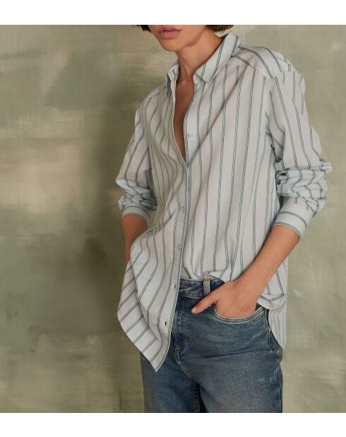 Chemisier Thomas bis Ch rayure emeraude clair