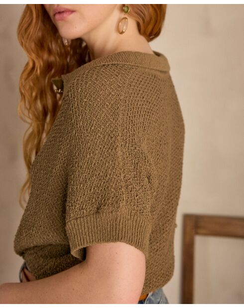 Olivgrünes Poloshirt Selena