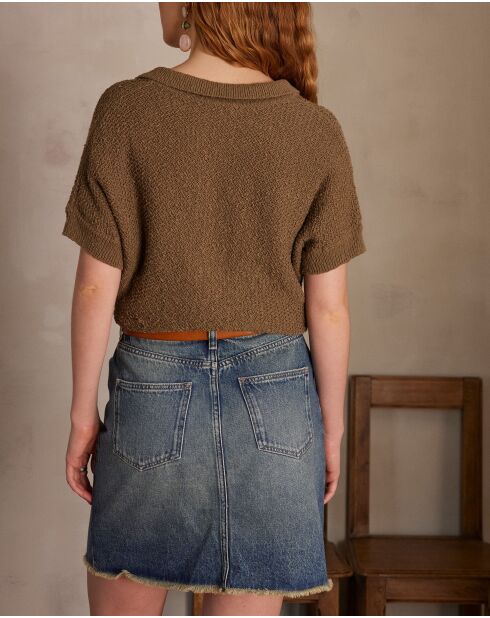 Olivgrünes Poloshirt Selena