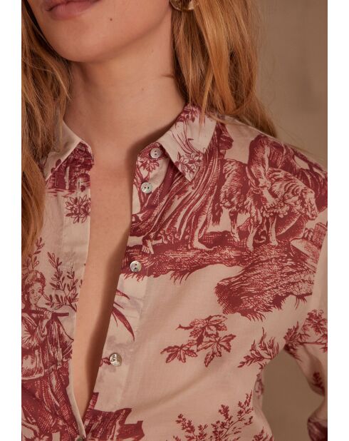 Colette Chimp Bluse aus rotem Jouy-Canvas