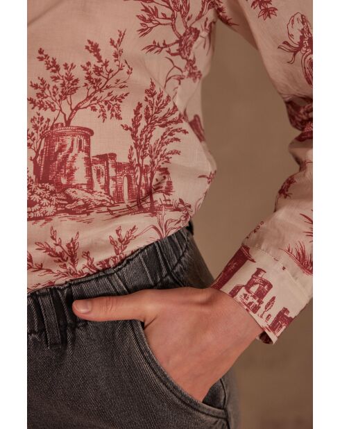 Colette Chimp Bluse aus rotem Jouy-Canvas