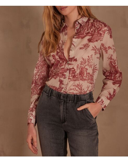 Colette Chimp Bluse aus rotem Jouy-Canvas