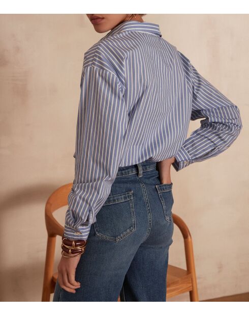 Blusa Boston CH de rayas lavadas claras