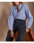 Blusa Pepite Ch con strass índigo claro