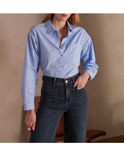 Blusa Pepite Ch con strass índigo claro