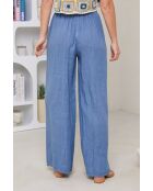Pantalon Tessia 100% Lin indigo