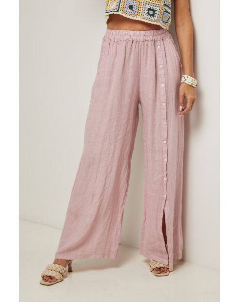 Pantalon Livia 100% Lin rose