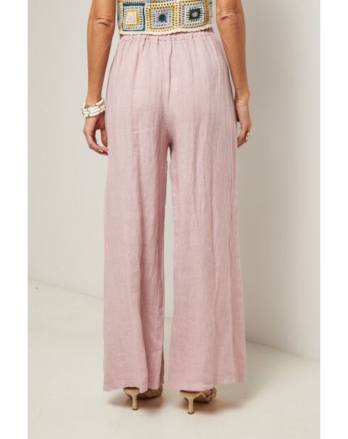 Pantalon Livia 100% Lin rose