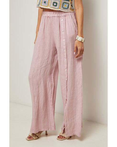 Pantalon Livia 100% Lin rose