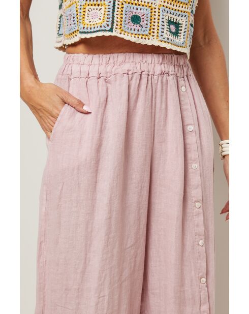 Pantalon Livia 100% Lin rose