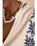 Perfect Bl Cremefarbene Stickbluse