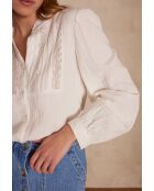 Pippa Bl ecrufarbene Stickbluse