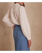 Pippa Bl ecrufarbene Stickbluse