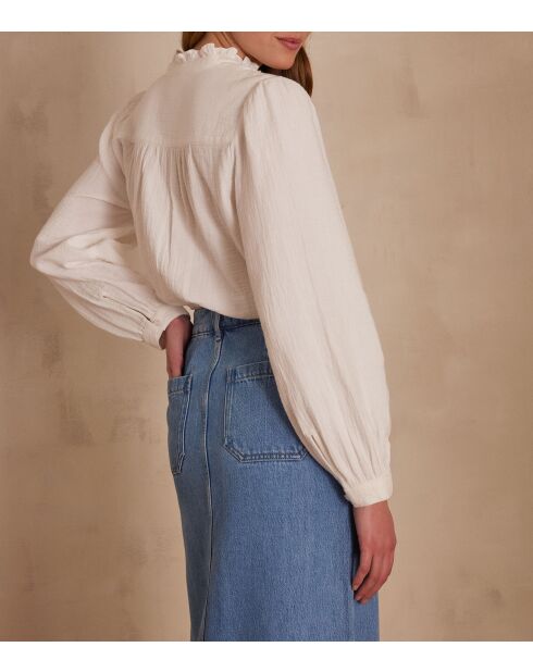 Pippa Bl ecrufarbene Stickbluse