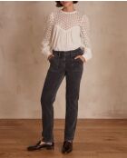 Nalla P Anthrazitfarbene Samthose