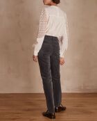 Nalla P Anthrazitfarbene Samthose