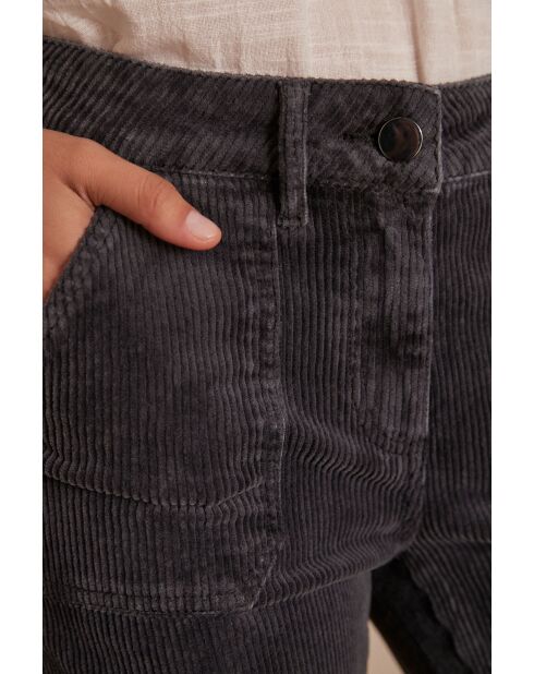 Nalla P Anthrazitfarbene Samthose