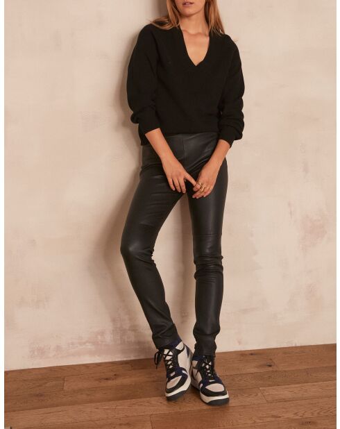 Victorio P schwarze Lederhose