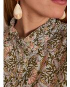 Promesse Bl Bluse mit mintfarbenem Blumendruck