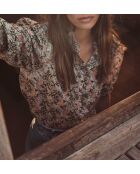 Promesse Bl Bluse mit mintfarbenem Blumendruck