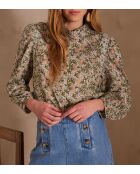 Promesse Bl Bluse mit mintfarbenem Blumendruck