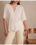 Blusa Pyma Bl Embroidery ecru