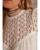 Benjamine Bl ecrufarbene Spitzenbluse