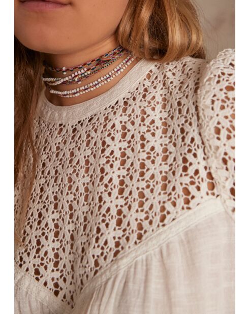 Benjamine Bl ecrufarbene Spitzenbluse