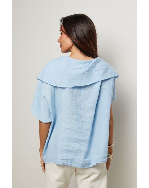 Top Séréna 100% Lin ciel