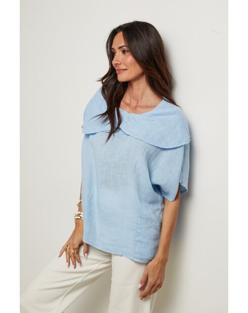 Top Séréna 100% Lin ciel