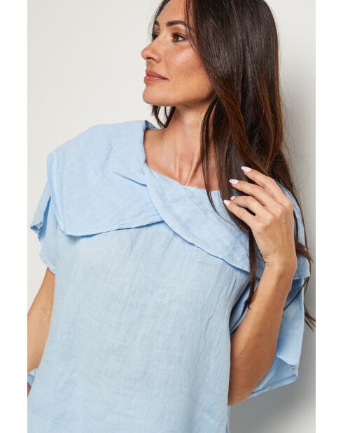 Top Séréna 100% Lin ciel