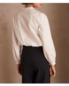 Paloma Bl ecru blouse met borduursel