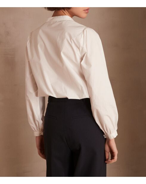 Paloma Bl ecru blouse met borduursel