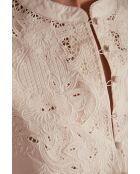 Paloma Bl ecru blouse met borduursel