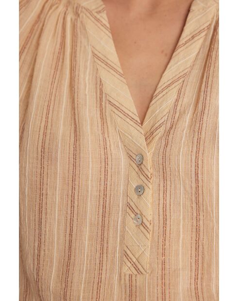 Prune Bl blouse met natuurlijke strepen