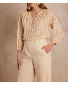 Prune Bl Bluse mit natürlichen Streifen