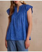 Billie Bl blauwe blouse met arabeske print