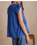 Billie Bl blauwe blouse met arabeske print