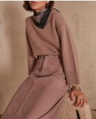 Falda Kayne J de terciopelo rosa oscuro