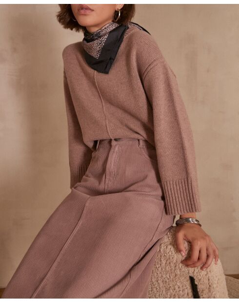 Gonna Kayne J in velluto rosa scuro