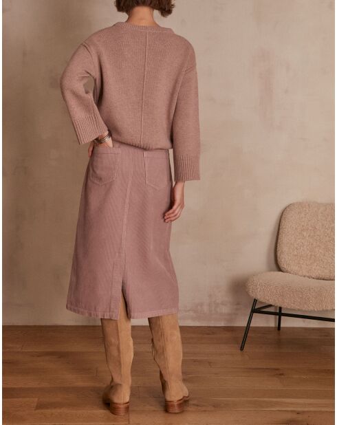 Gonna Kayne J in velluto rosa scuro